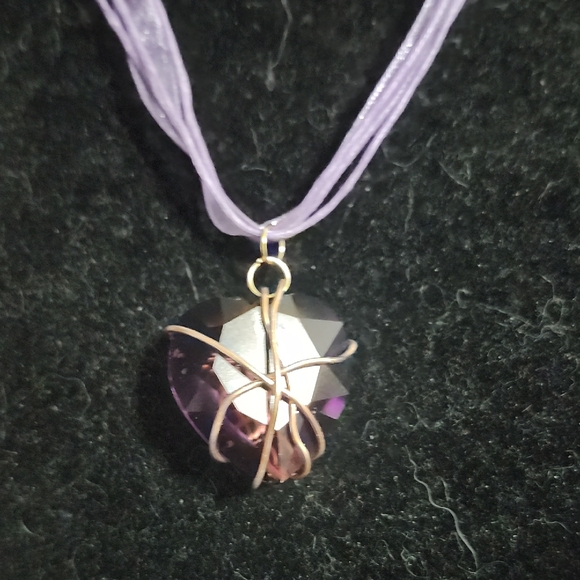 Hand Crafted Jewelry - Purple Gemstone Pendant Necklace